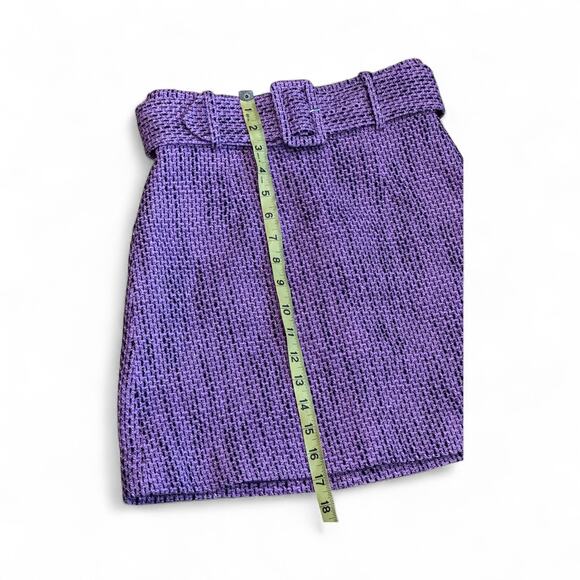 Los Ángeles Atelier & Other Stories Belted Tweed Mini Skirt Size 2 Purple Pink - Picture 12 of 13
